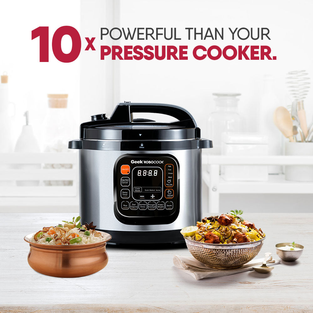 Geek Robocook Zeta 6L Automatic Electric Pressure Cooker - Stainless Steel