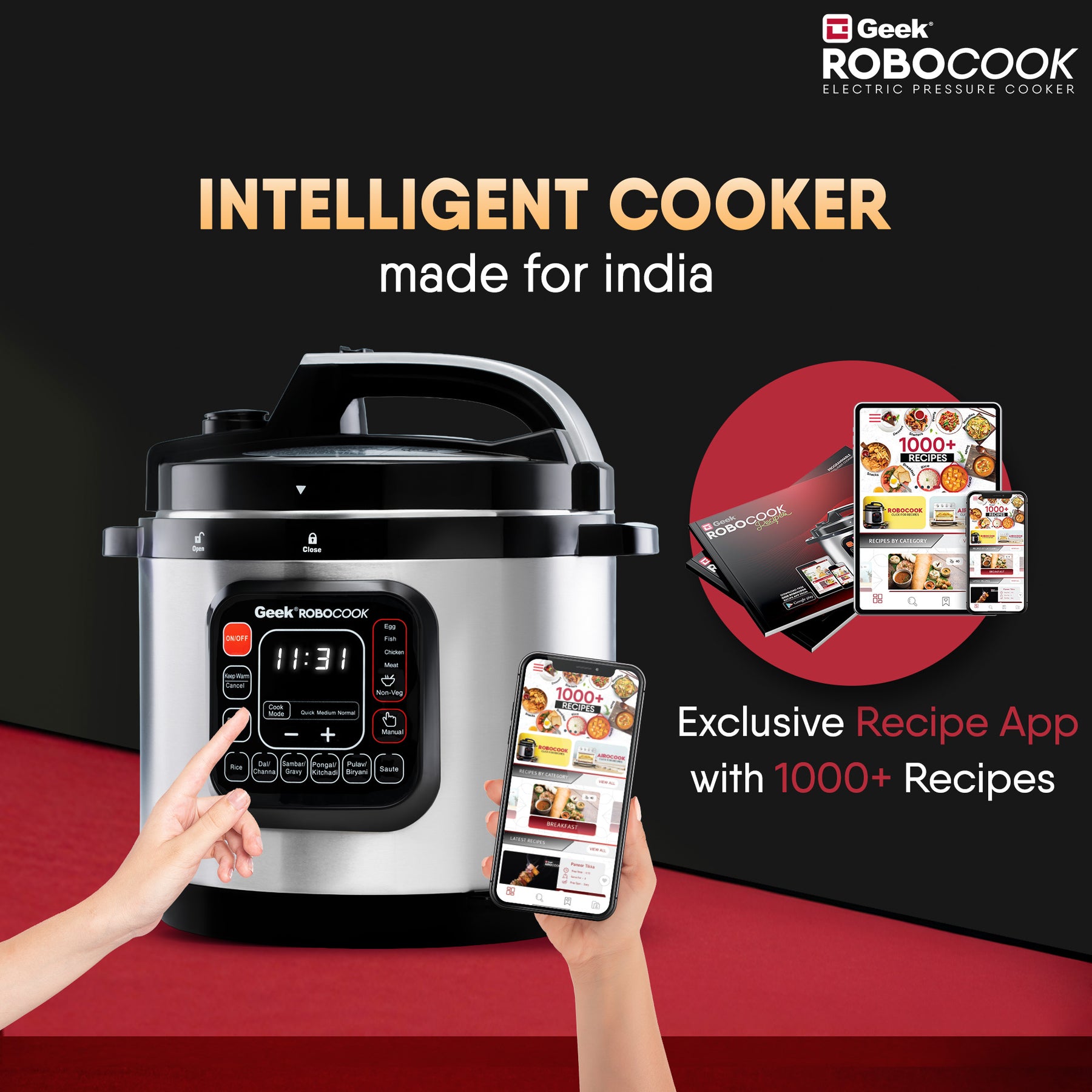 Geek Robocook Zeta 6L Stainless Steel Electric Pressure Cooker