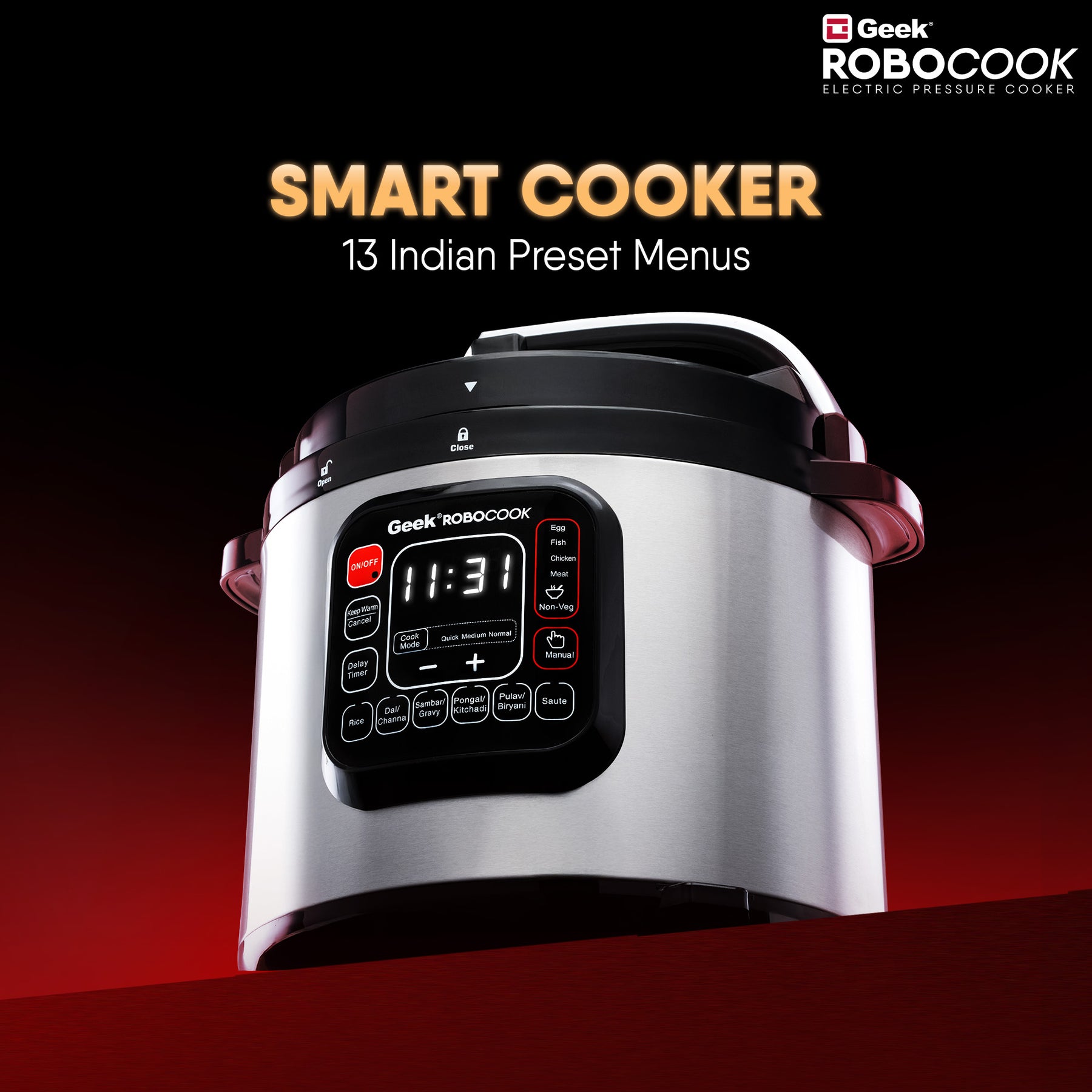 Geek Robocook Zeta 6L Stainless Steel Electric Pressure Cooker