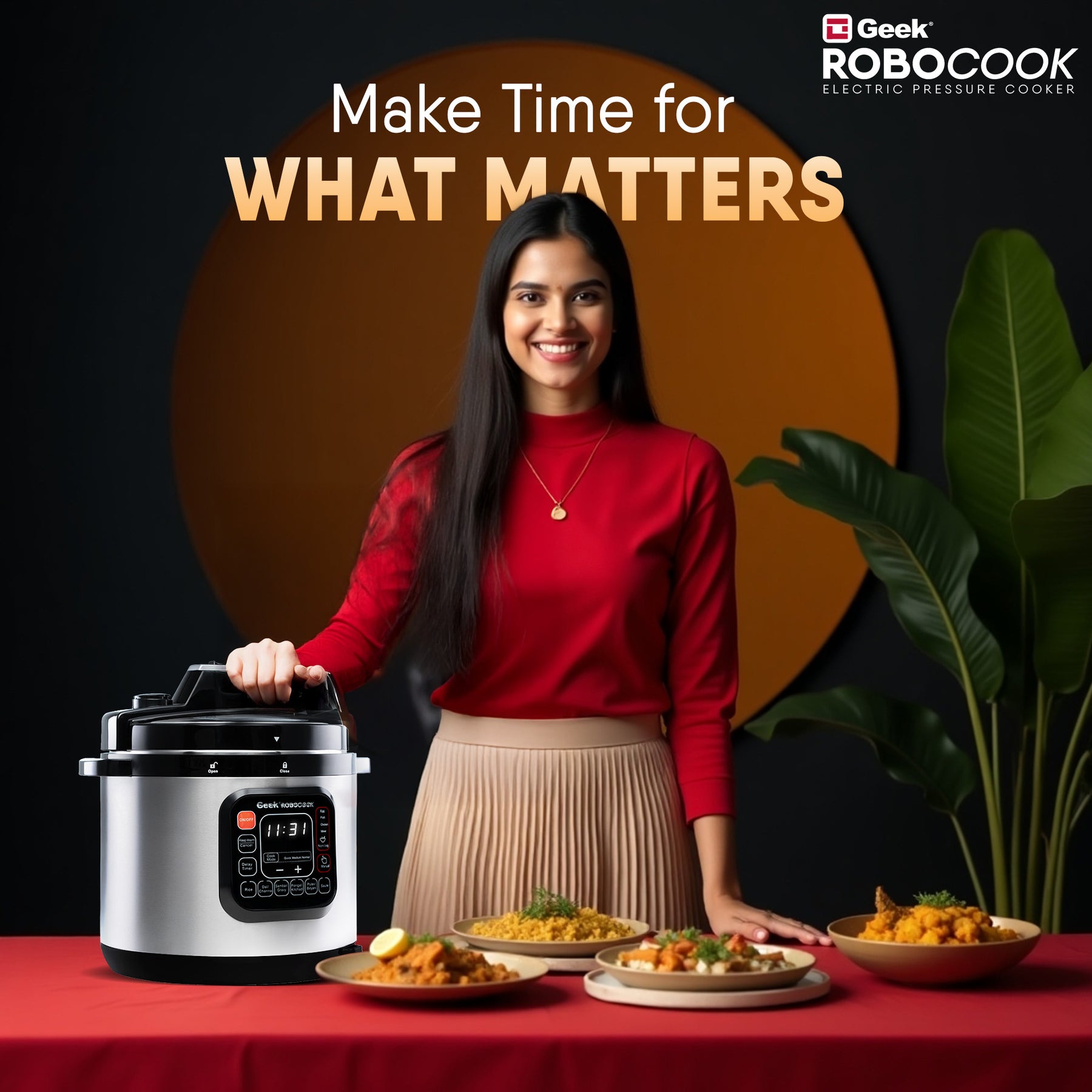 Geek Robocook Zeta 6L Stainless Steel Electric Pressure Cooker