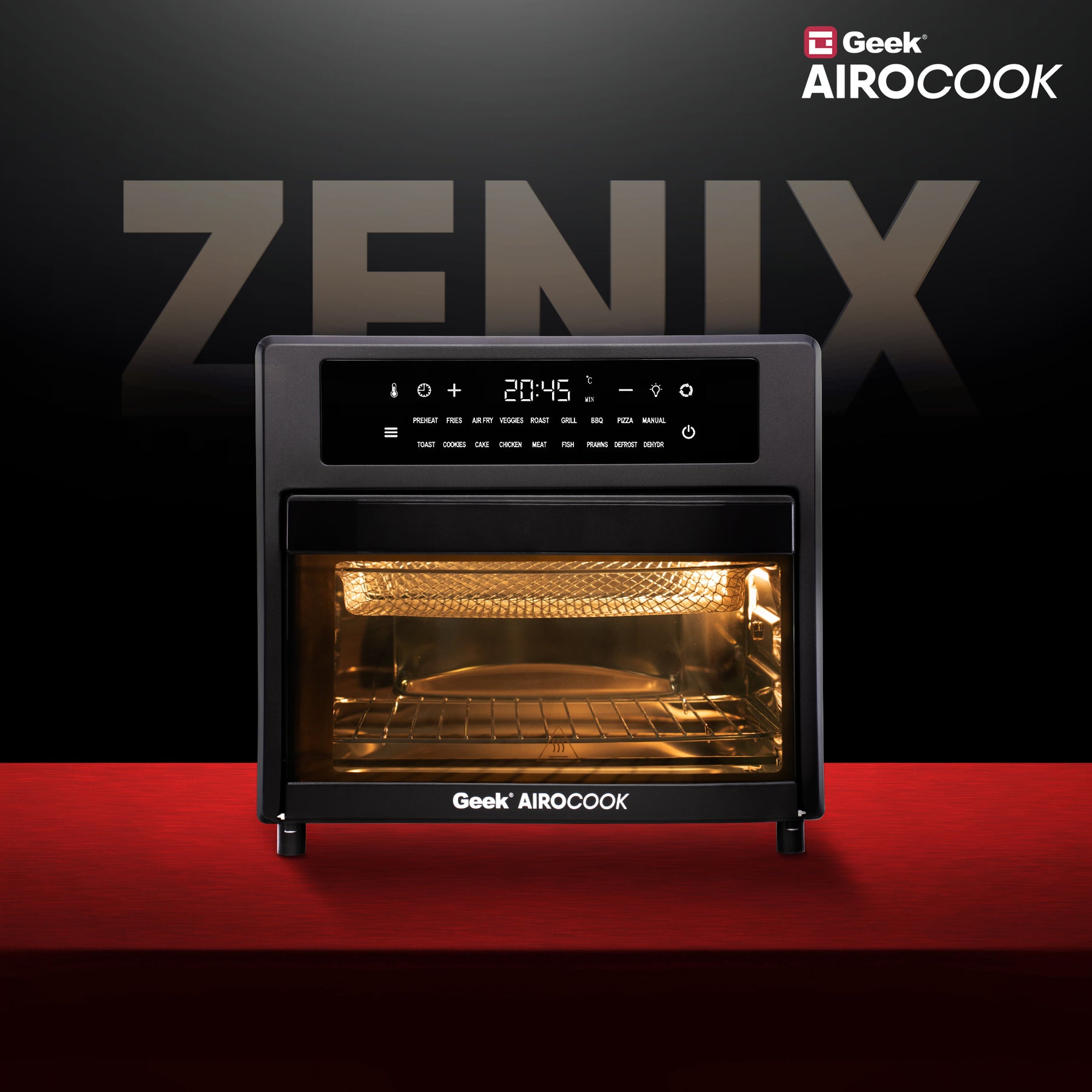 Geek AiroCook Zenix 25 Litres 9-in-1 Digital Touch Air Fryer Oven in-built Rotisserie Function