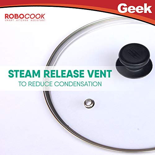 Geek Robocook Compatible Silicone Lid & Tempered Glass Lid Combo, Compatible with 6 Litre Variants - 6L Kit 1