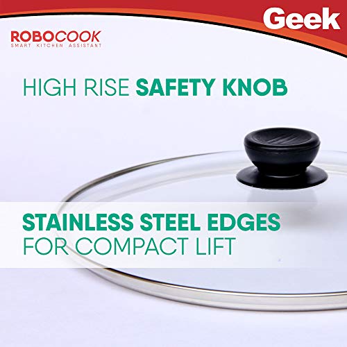 Geek Robocook Compatible Silicone Lid & Tempered Glass Lid Combo, Compatible with 6 Litre Variants - 6L Kit 1
