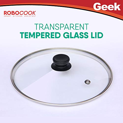 Geek Robocook Compatible Silicone Lid & Tempered Glass Lid Combo, Compatible with 6 Litre Variants - 6L Kit 1