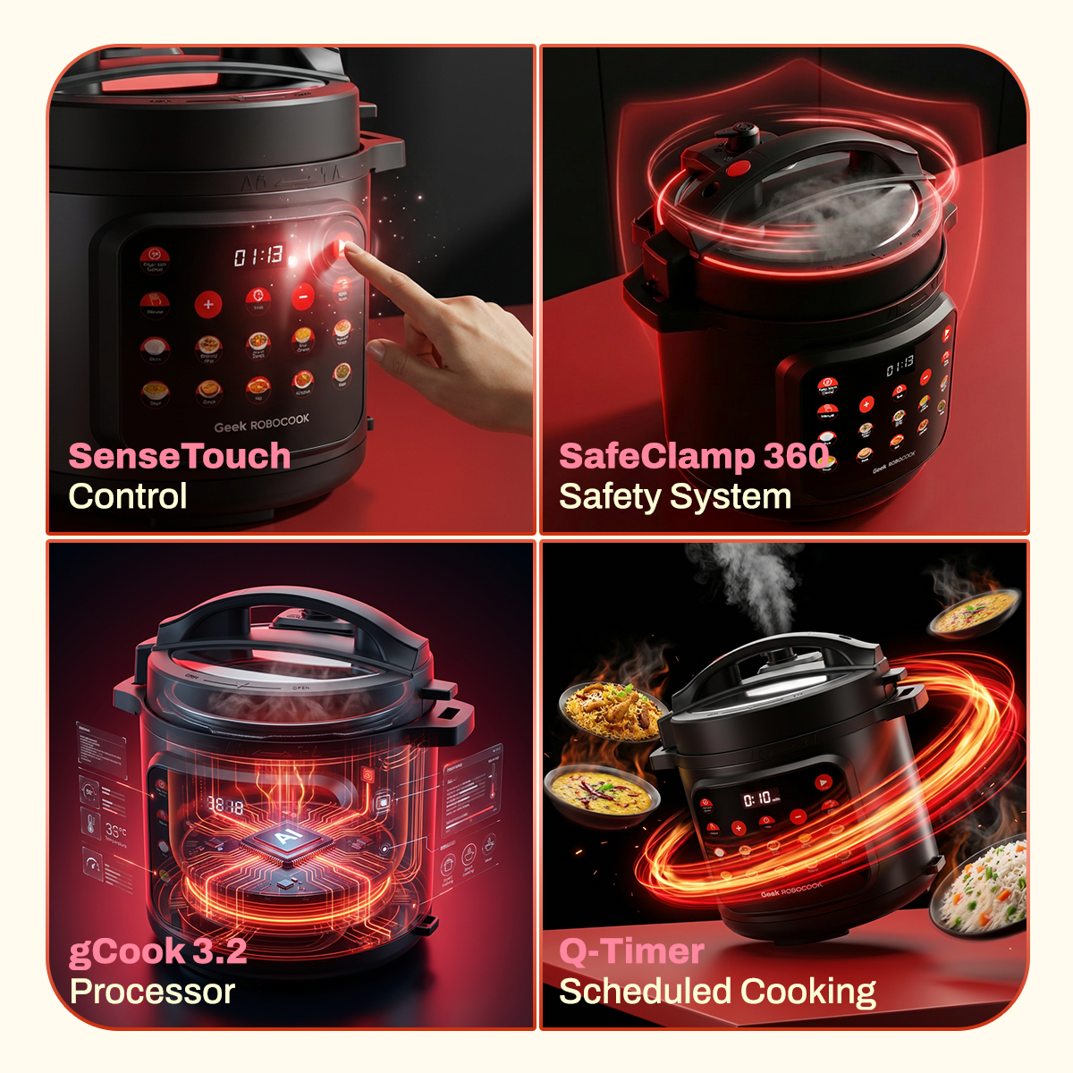Geek Robocook NEXA V6 - 6L Smart Electric Pressure Cooker
