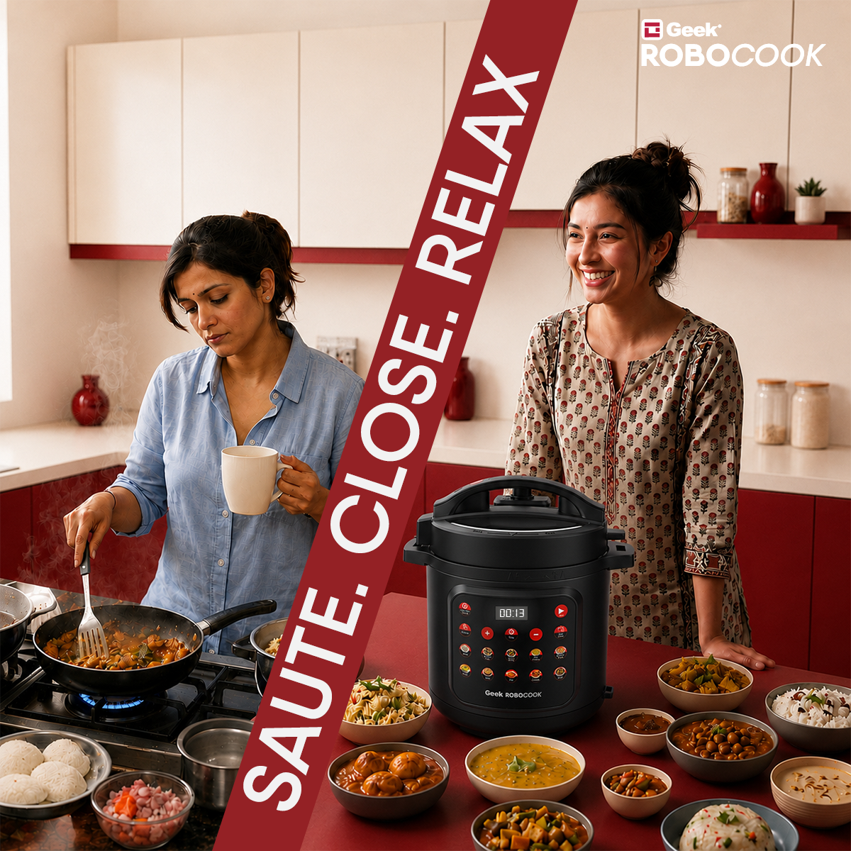 Geek Robocook NEXA V6 - 6L Smart Electric Pressure Cooker