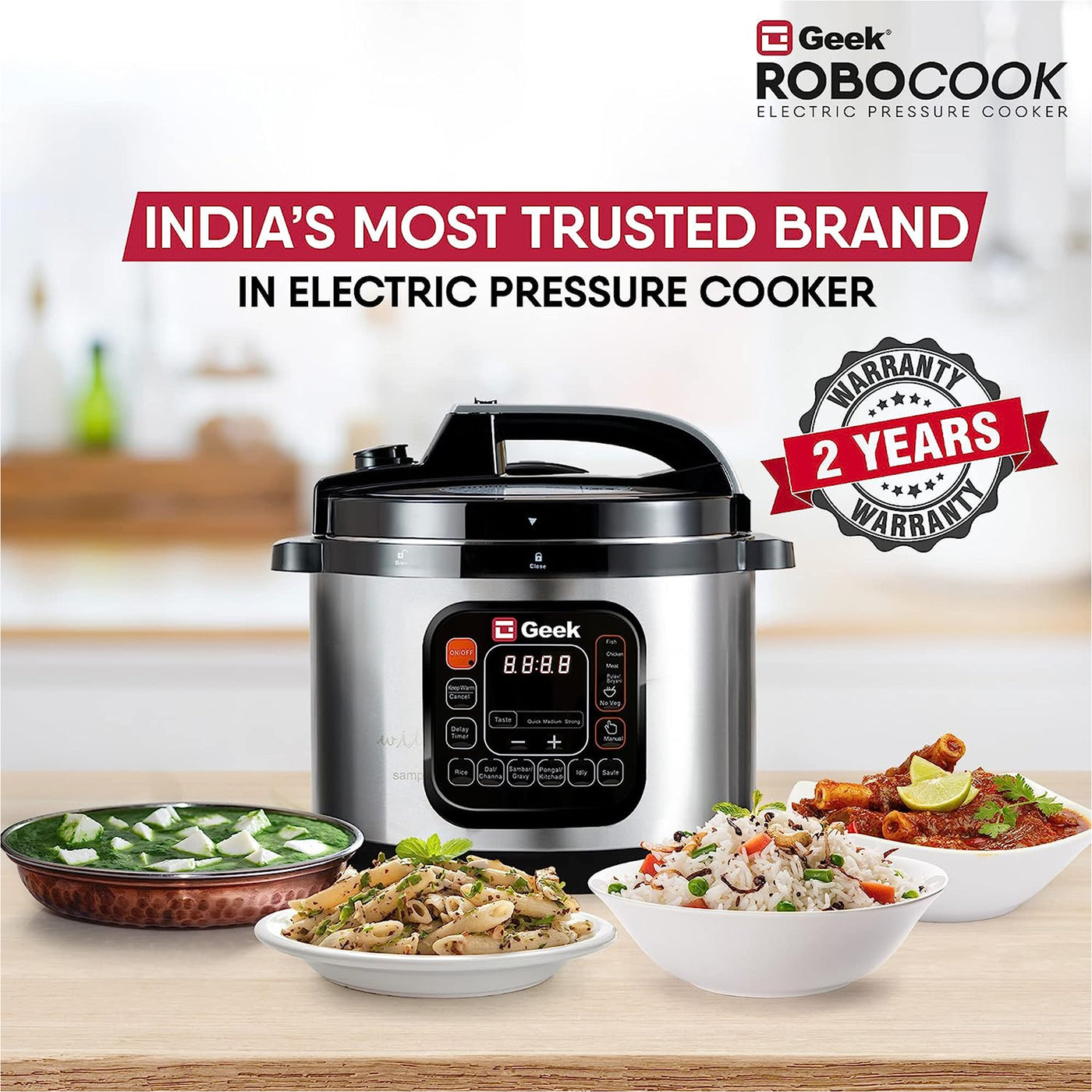 Buy Robocook 6L Stainless Steel Electric Pressure Cooker Online
