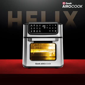Geek AiroCook Helix 12 Litres 8-in-1 Digital Air fryer oven with In-built Rotisserie Function, 12 Preset Menus, Recipe Book and 8 Accessories 1700W