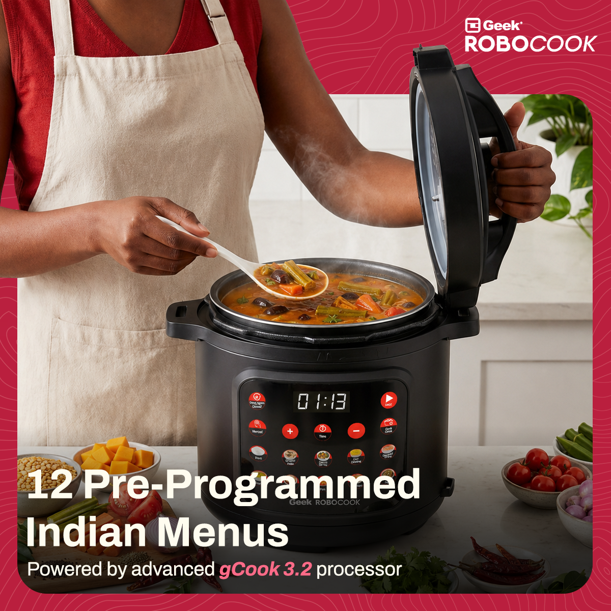Geek Robocook NEXA V6 - 6L Smart Electric Pressure Cooker