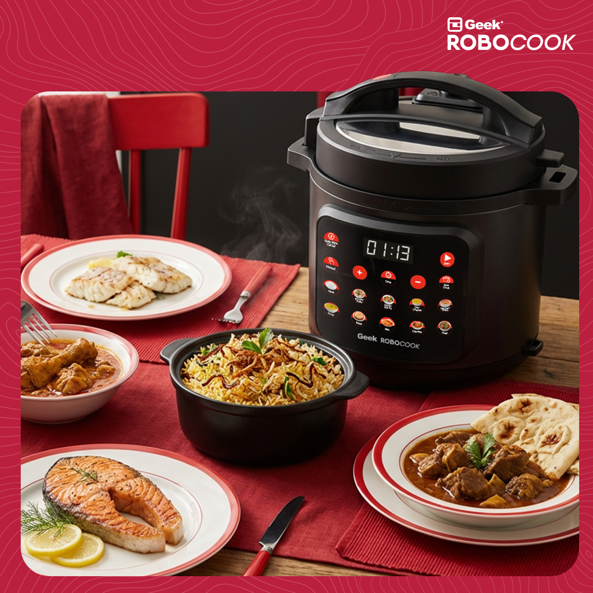 Geek Robocook NEXA V6 - 6L Smart Electric Pressure Cooker