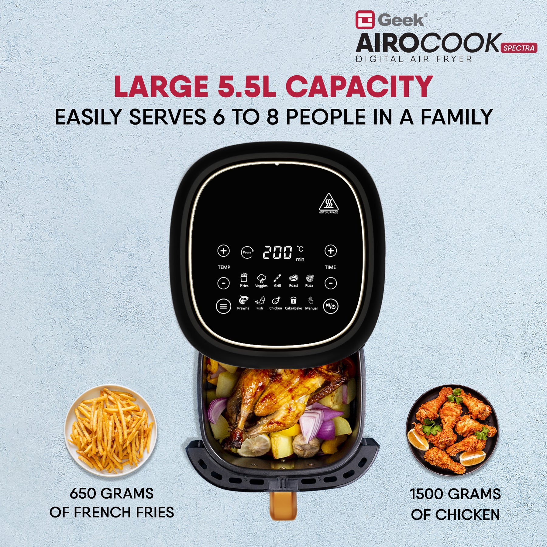 Geek Airocook Spectra 5.5L Digital Air Fryer