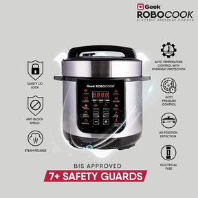 Geek Robocook Zest 3 Litre Electric Pressure Cooker | Non–Stick Pot