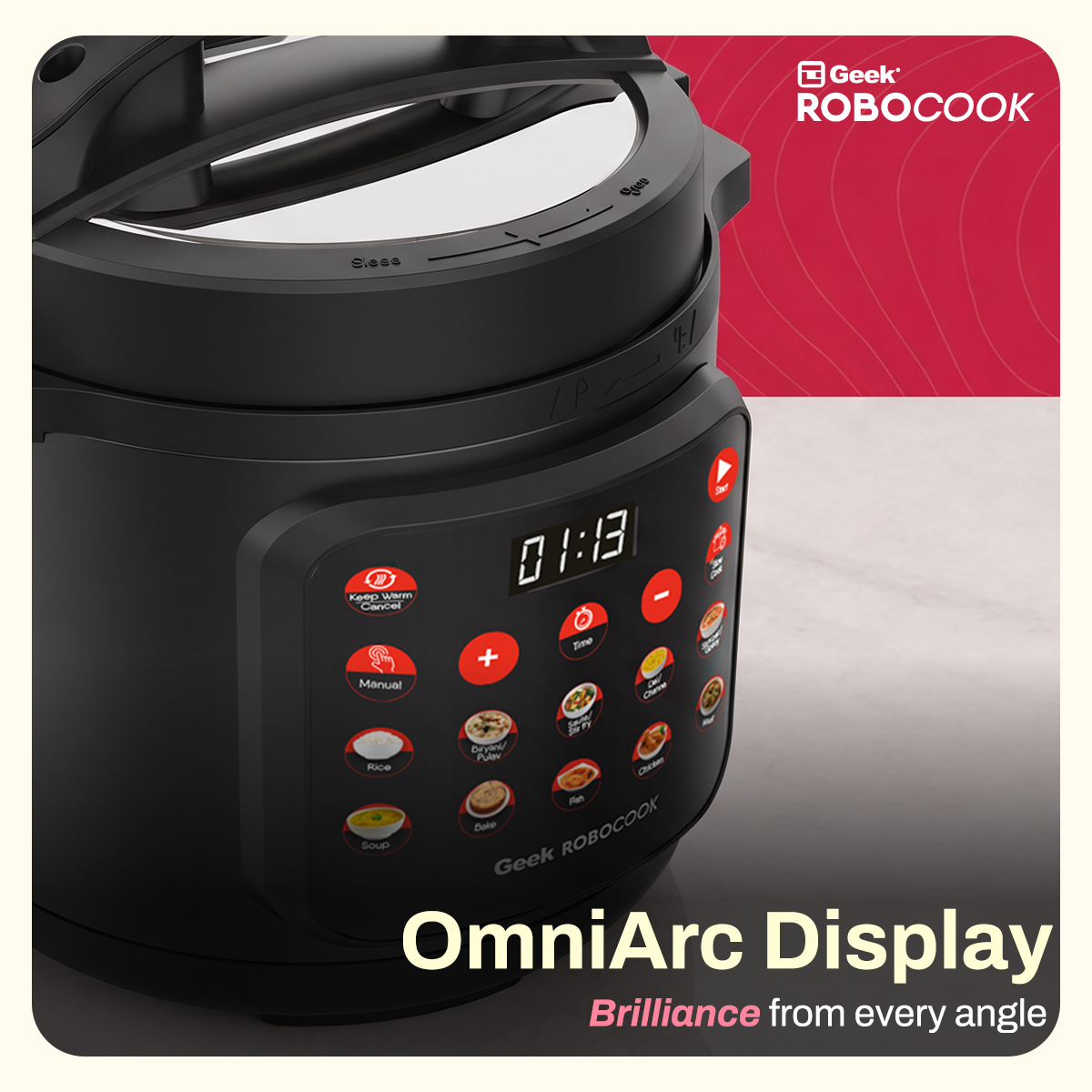 Geek Robocook NEXA V6 - 6L Smart Electric Pressure Cooker