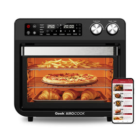 Geek AiroCook Torix 25 Litre Smart Air Fryer Oven | Fry with 85% Less Oil | Stainless Steel OTG Airfryer for Kitchen | Grill, Bake, Toast, Airfry, Rotisserrie | 1-Year Warranty | 1800 W