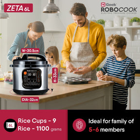 Geek Robocook Zeta 6L Automatic Electric Pressure Cooker - Stainless Steel