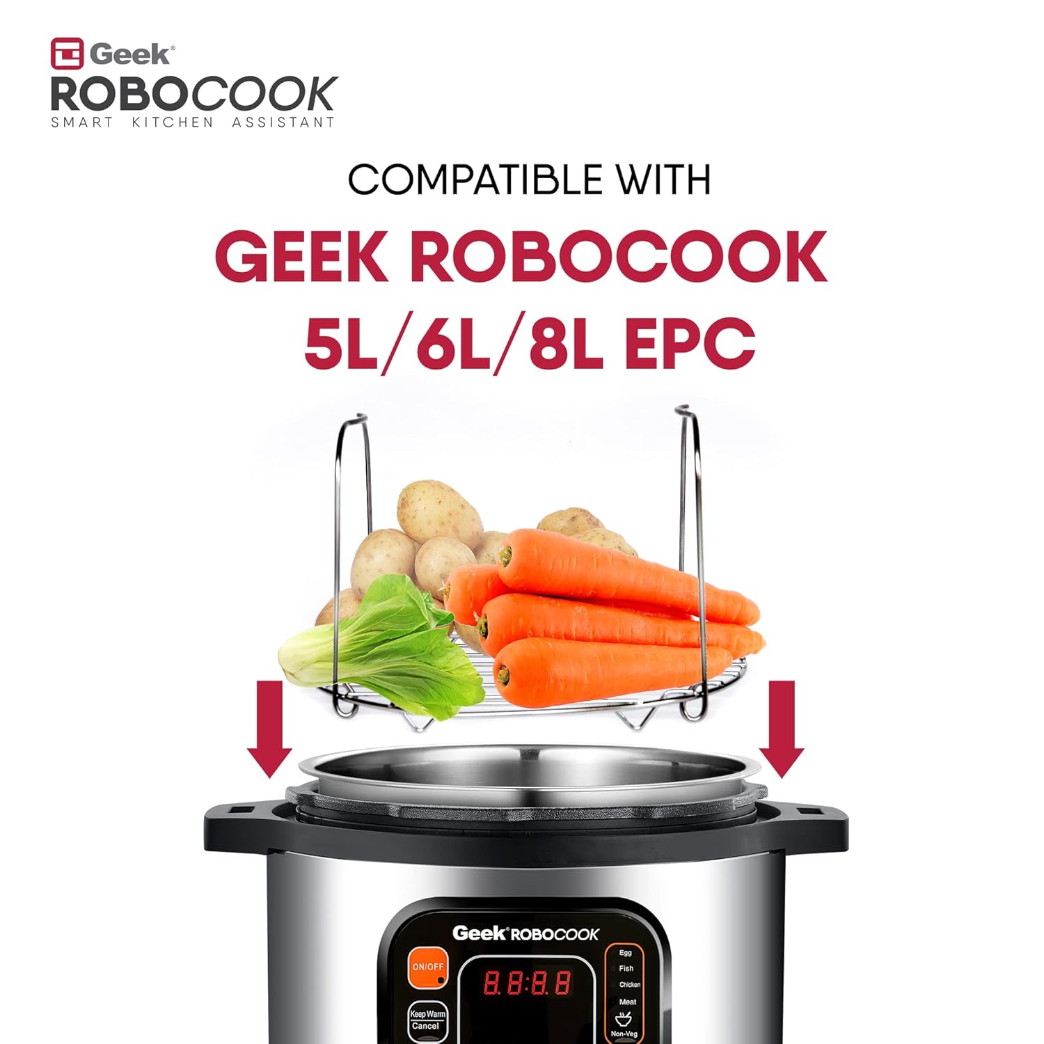 Geek Robocook Compatible Strainer Basket & Steam Rack