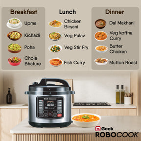 Geek Robocook Nuvo 8 Litre Electric Pressure Cooker with Stainless Steel Pot