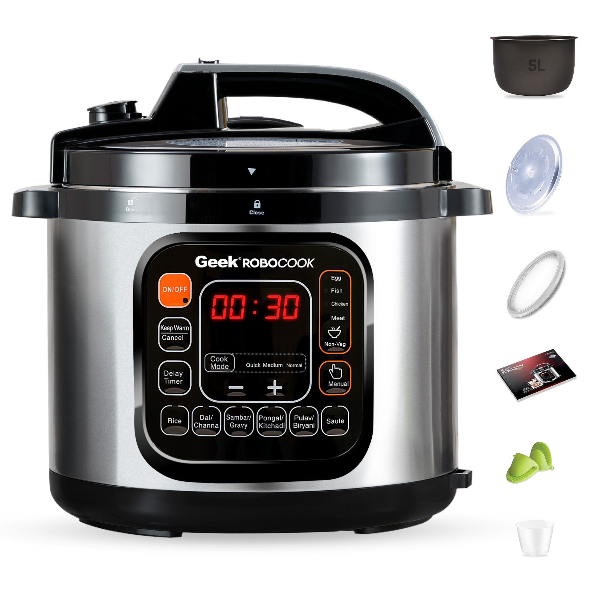 Buy Robocook 5L Non Stick Electric Pressure Cooker Online