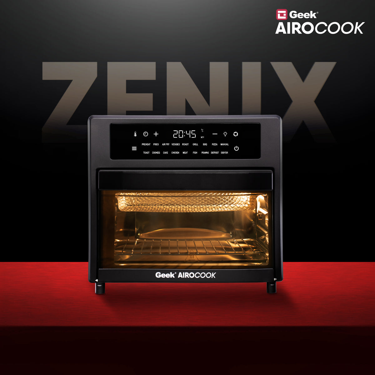 Geek AiroCook Zenix 25 Litres 9-in-1 Digital Touch Air Fryer Oven in-built Rotisserie Function