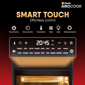 Geek AiroCook Zenix 25 Litres 9-in-1 Digital Touch Air Fryer Oven in-built Rotisserie Function