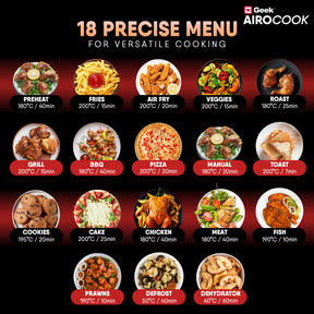 Geek AiroCook Zenix 25 Litres 9-in-1 Digital Touch Air Fryer Oven in-built Rotisserie Function