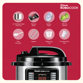 Geek Robocook Nuvo 8 Litre Electric Pressure Cooker with Stainless Steel Pot
