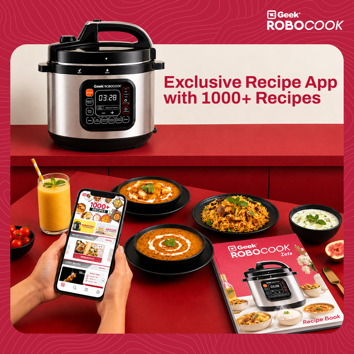 Geek Robocook Zeta 6L Stainless Steel Electric Pressure Cooker