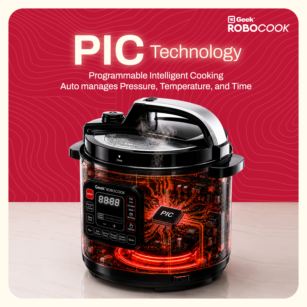 Geek Robocook Zeta 6L Stainless Steel Electric Pressure Cooker