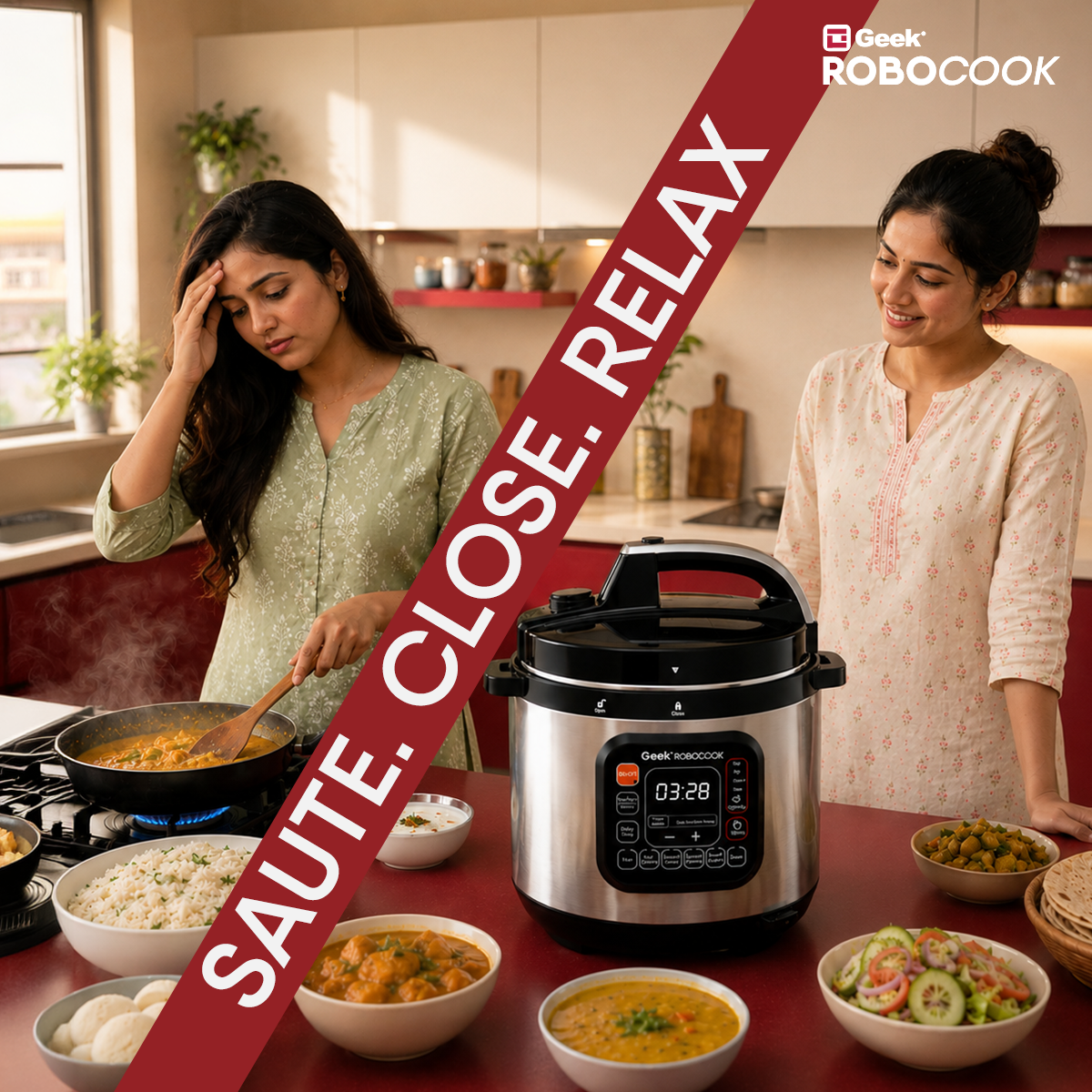 Geek Robocook Zeta 6L Stainless Steel Electric Pressure Cooker