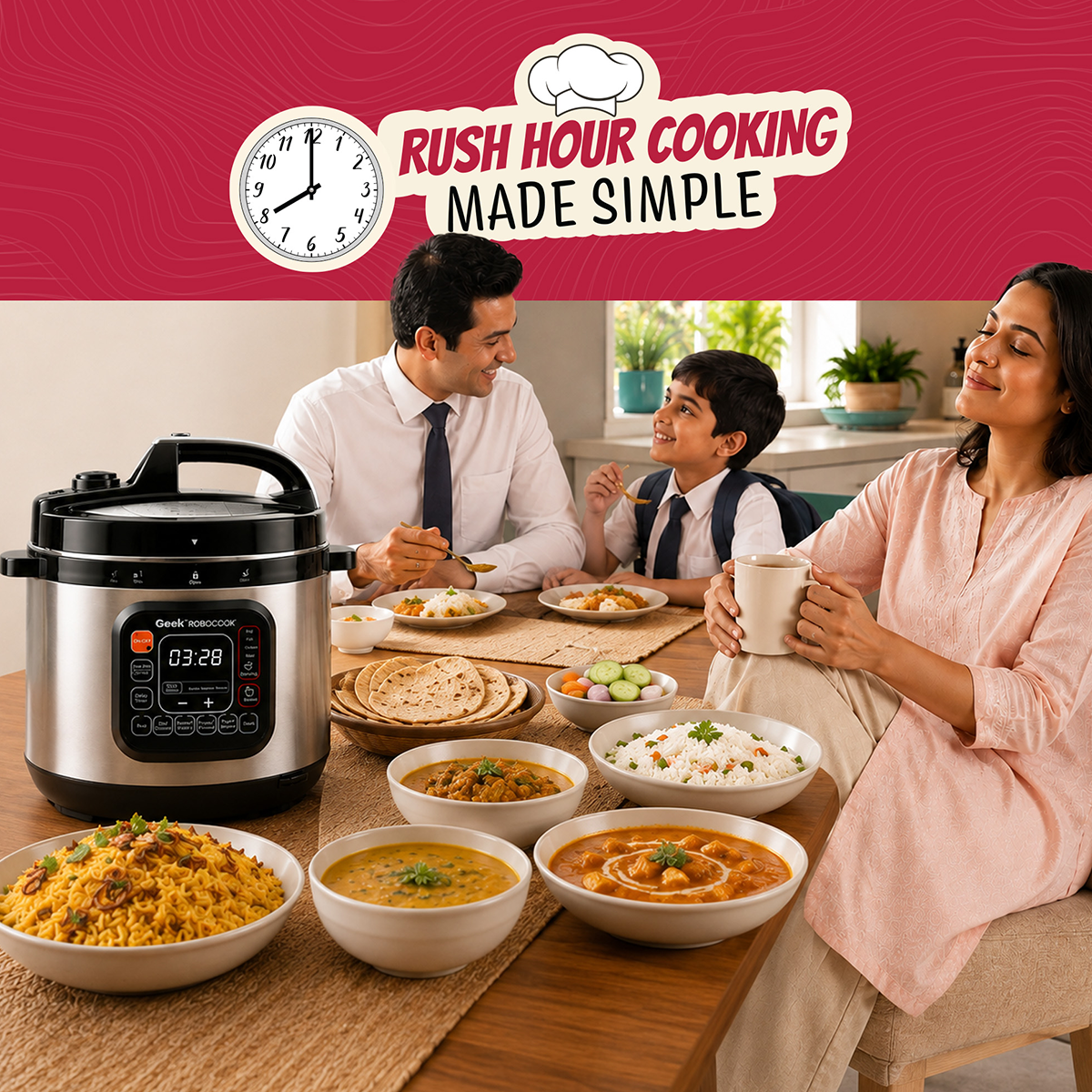 Geek Robocook Zeta 6L Stainless Steel Electric Pressure Cooker