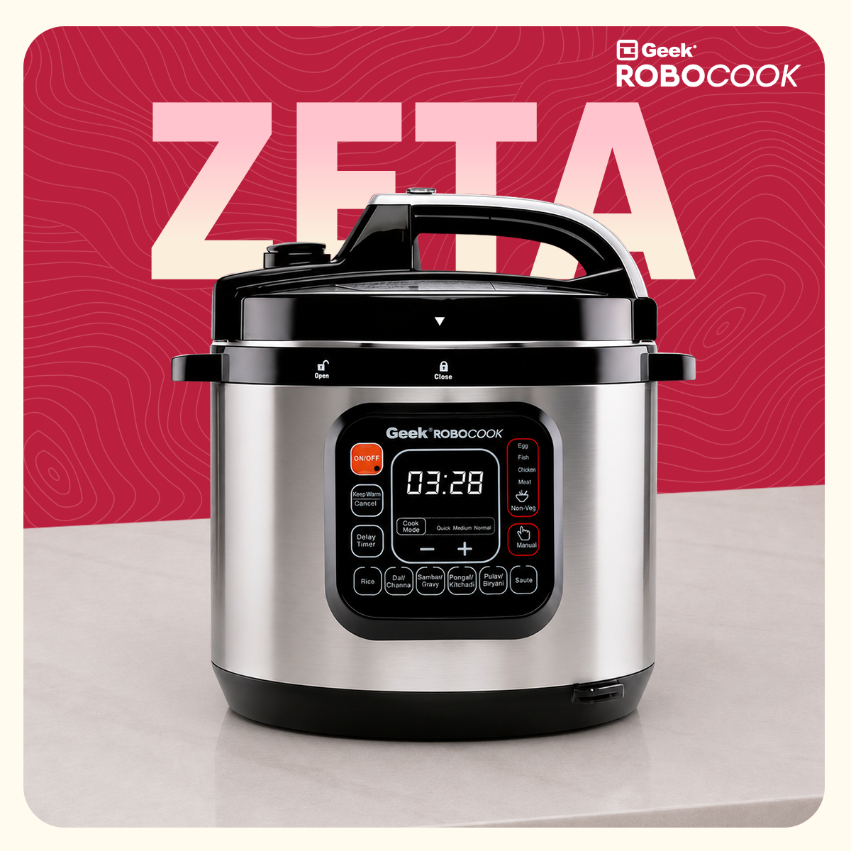 Geek Robocook Zeta 6L Stainless Steel Electric Pressure Cooker