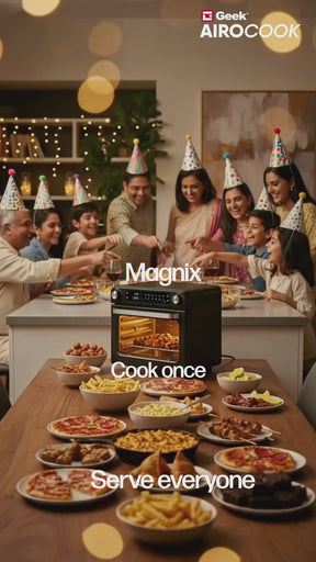 Geek AiroCook Magnix 36 Litre Smart Air Fryer Oven | Fry with 85% Less Oil | Stainless Steel OTG Airfryer for Kitchen | Grill, Bake, Toast, Airfry, Rotisserrie | 1-Year Warranty | 1800 W
