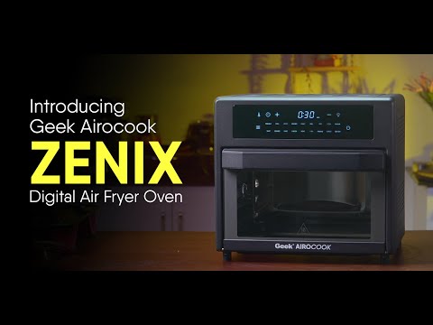 Geek AiroCook Zenix 25 Litres 9-in-1 Digital Touch Air Fryer Oven in-built Rotisserie Function with 18 Preset Menus, 8 Accessories & 1700 Watt