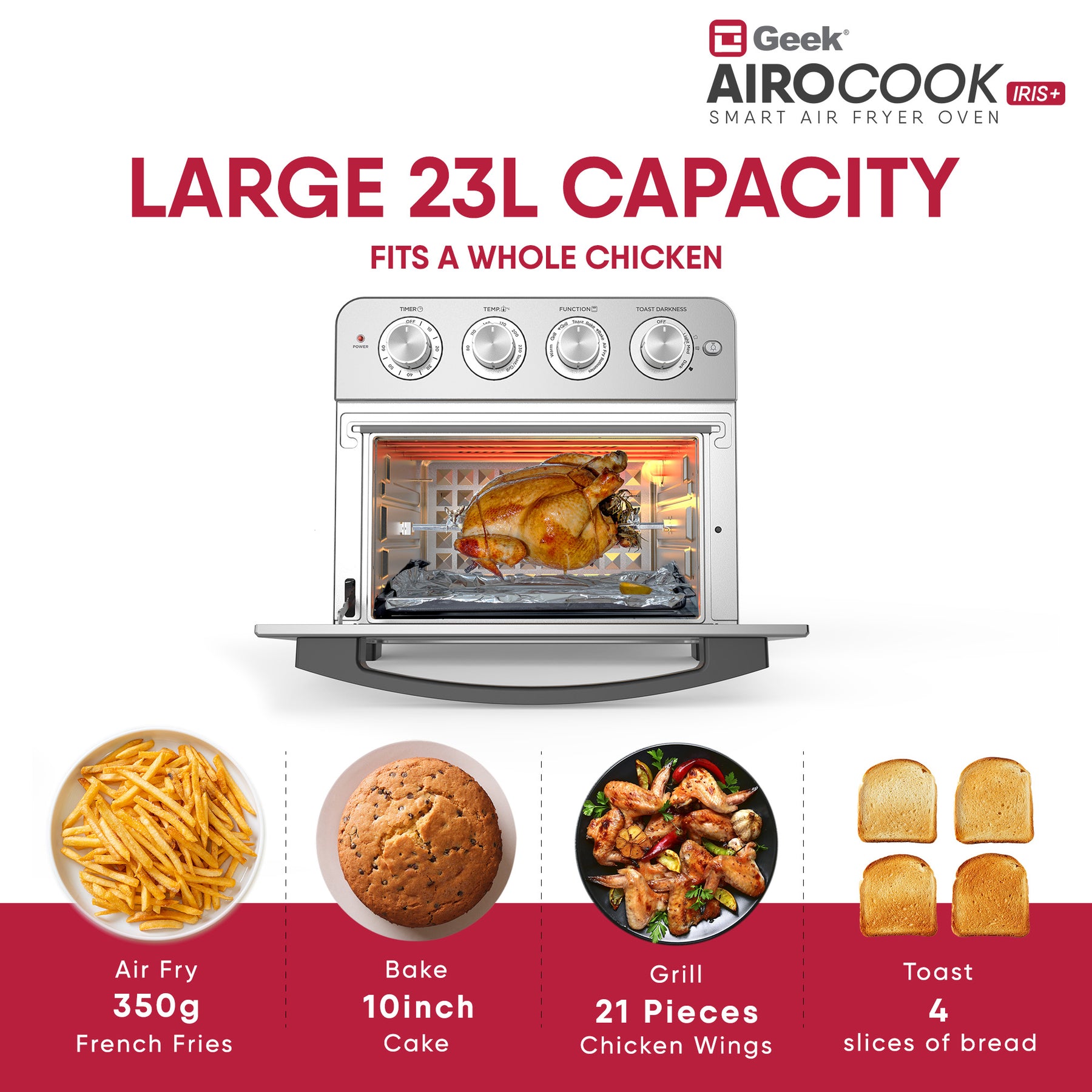 Geek AiroCook Iris Plus 23 Litre Air Fryer Oven