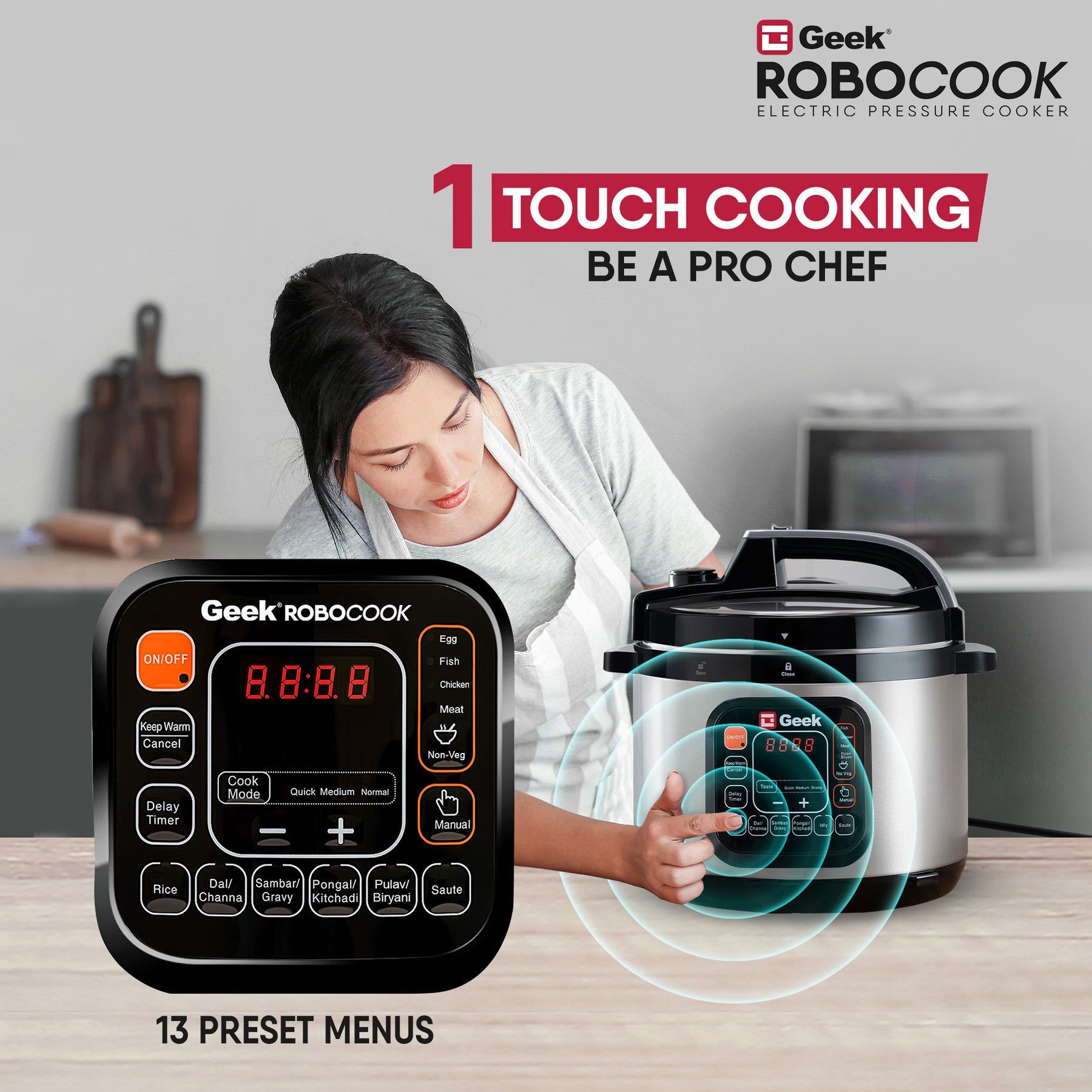 Geek Robocook Zeta 5L Non-Stick Electric Pressure Cooker