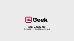 Geek Aire GF2, Rechargeable Mini Fan - 4 Inch (White)