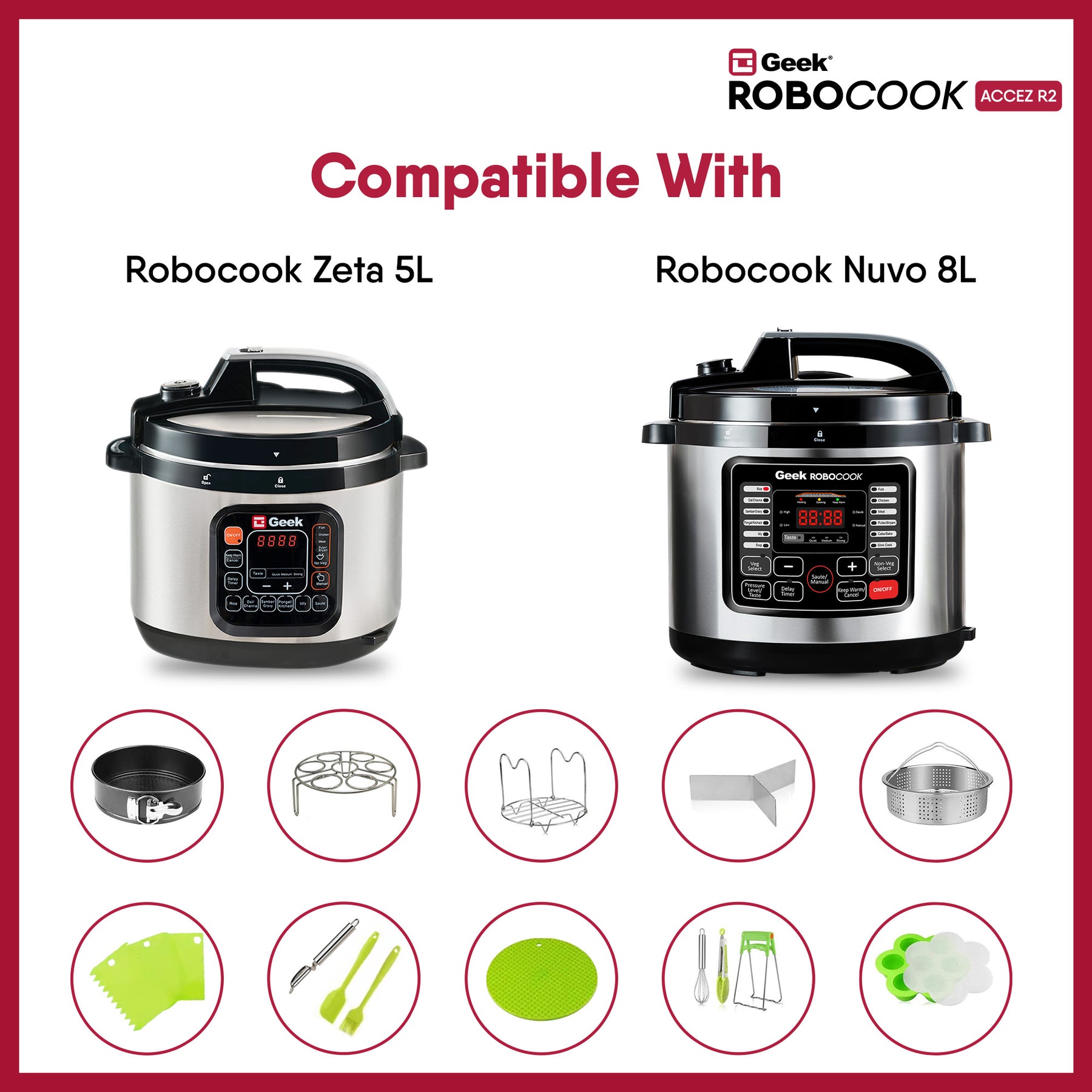 Geek Robocook Accez R2 Electric Pressure Cooker Accessories Kit