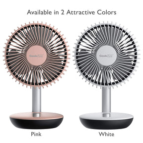Geek Aire GF5 Rechargeable Mini Fan - 6 Inch Oscillating (White)