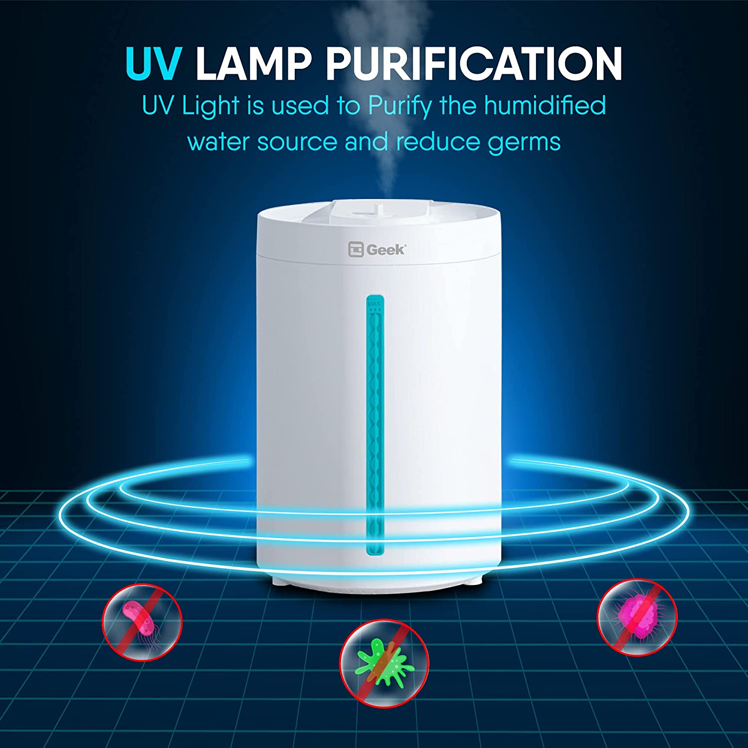 Geek Nyorova H13, 2-IN-1 Digital Ultraviolet Humidifier (4L ) Top Fill