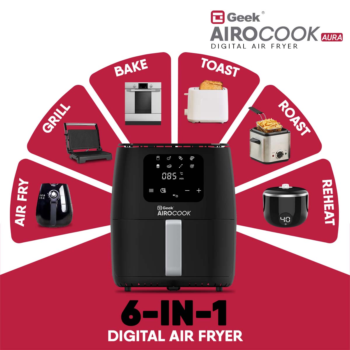 Geek Airocook Aura 5L Digital Air Fryer