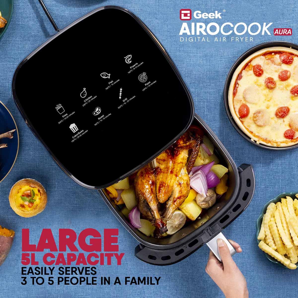 Geek Airocook Aura 5L Digital Air Fryer