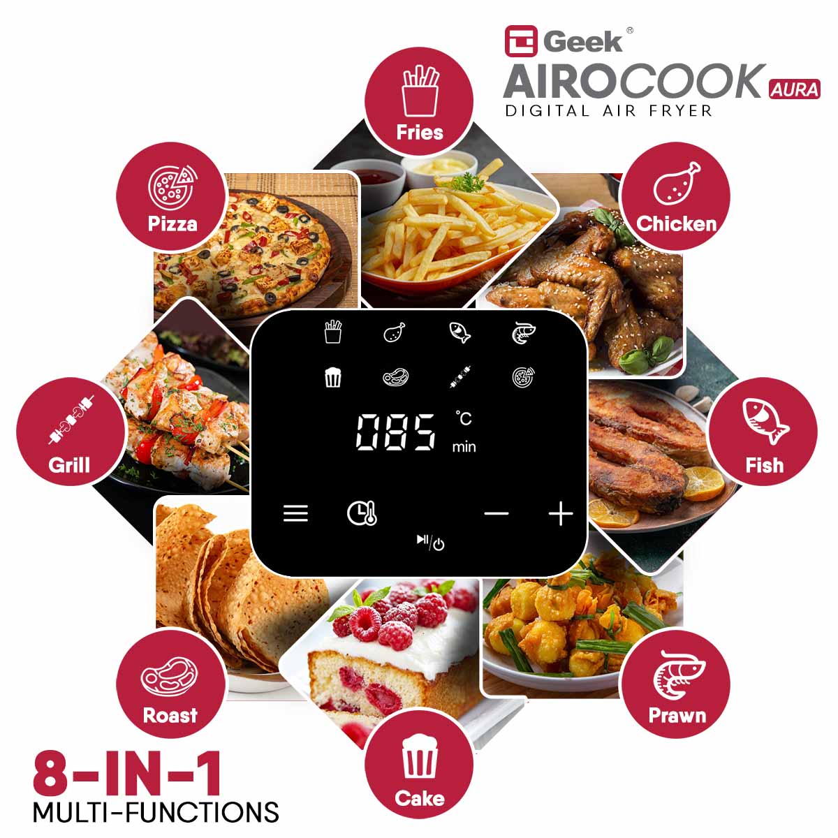 Geek Airocook Aura 5L Digital Air Fryer