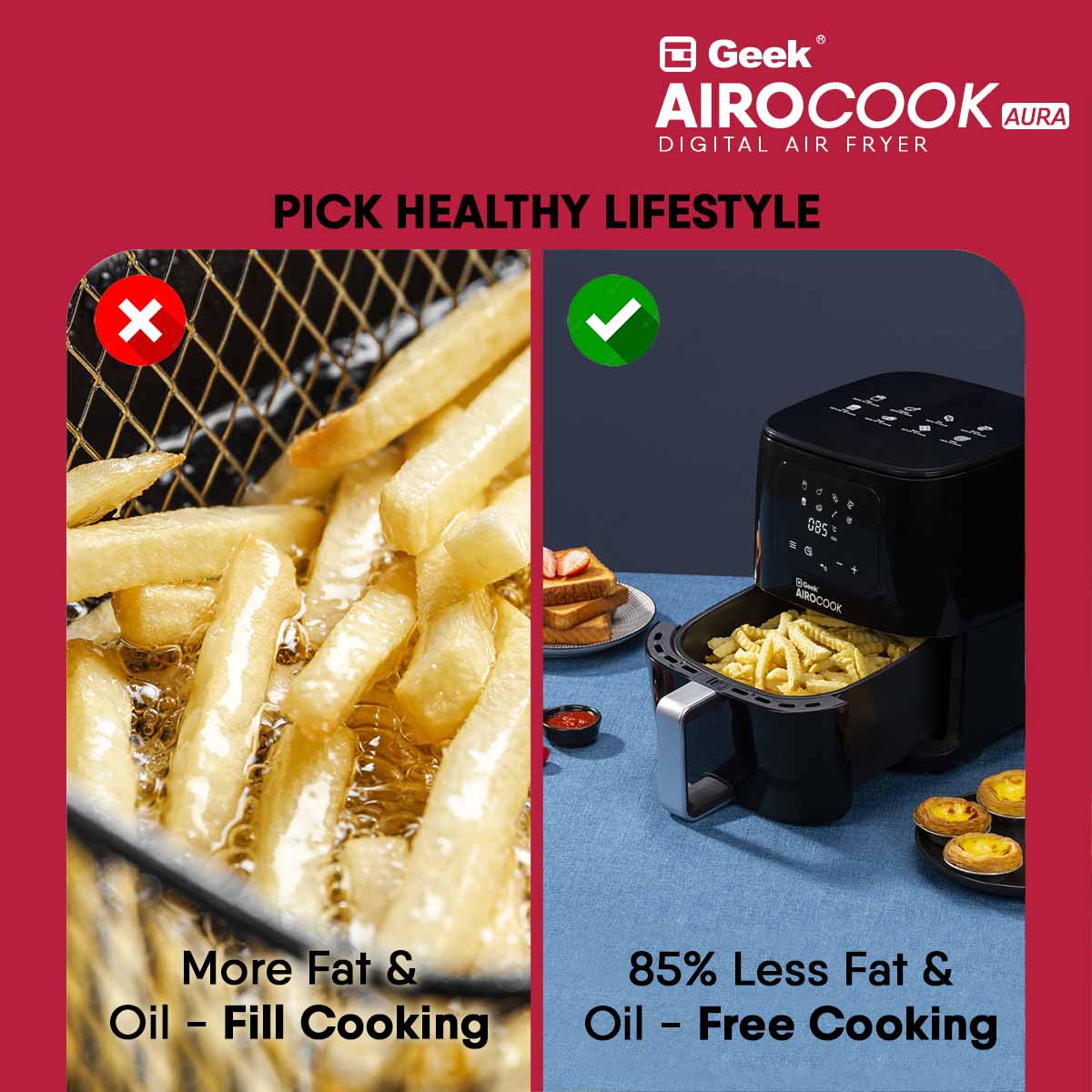 Geek Airocook Aura 5L Digital Air Fryer