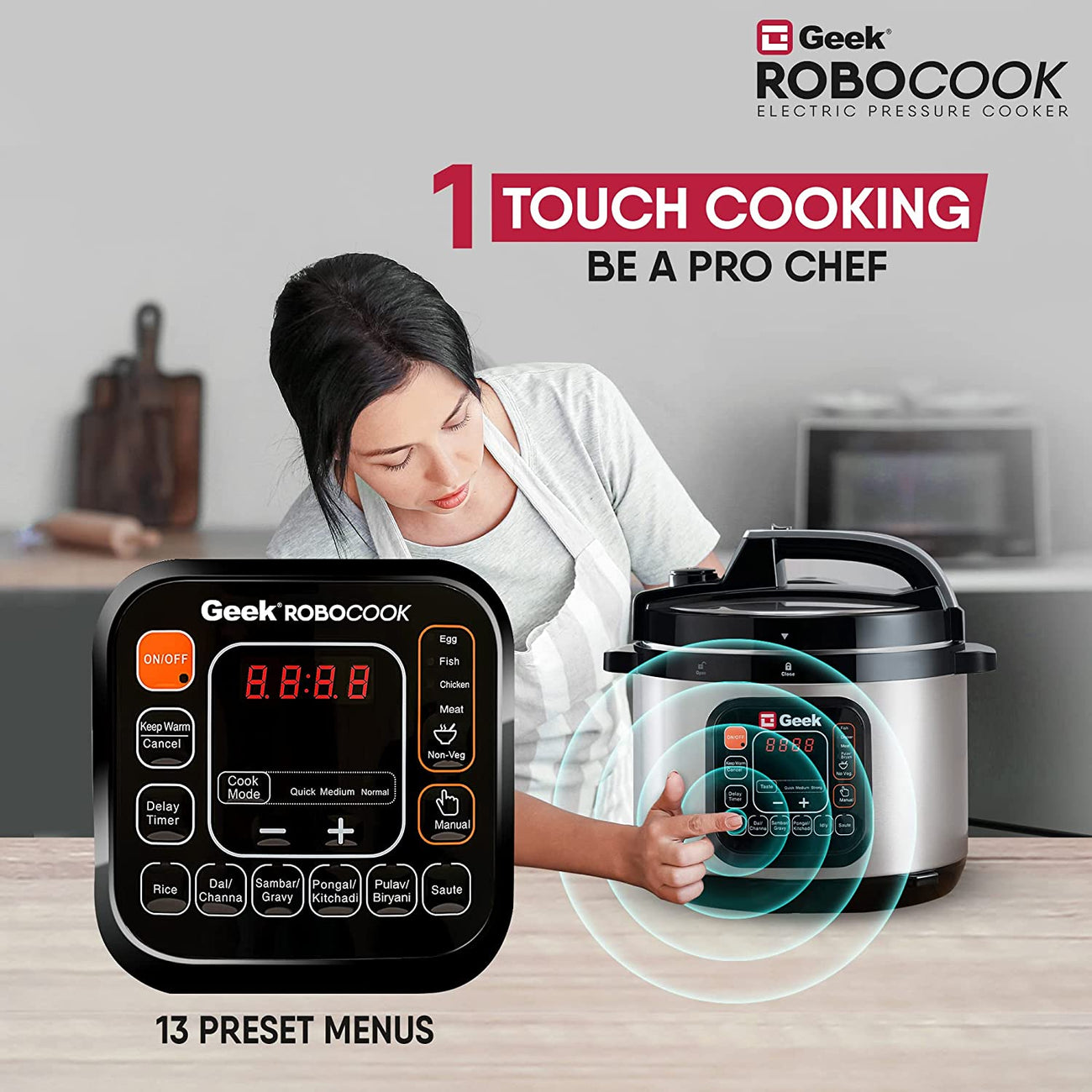 Buy Robocook 5L Non Stick Electric Pressure Cooker Online