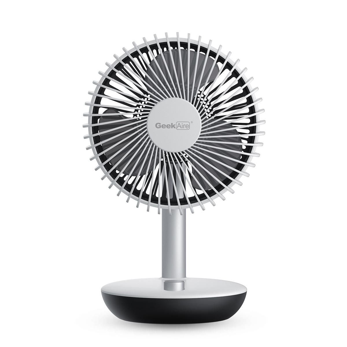 Geek Aire Rechargeable Mini Fan - 6 Inch Oscillating (White)