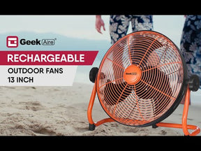 Geek Aire CF1SL Rechargeable 13” Inch Portable Outdoor Metal Fan, 7500mAh